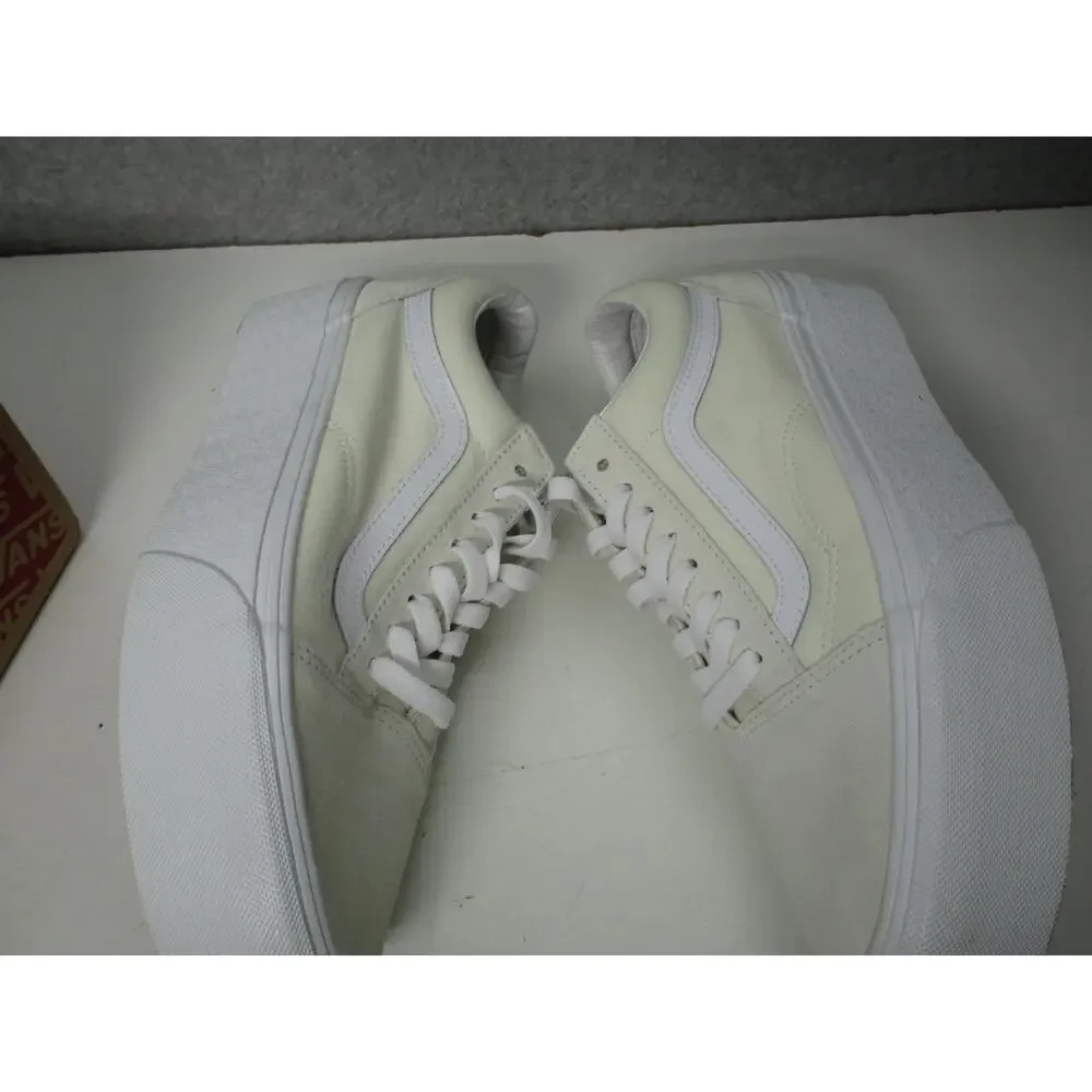 Vans Old Skool Stackform Shoes Womens Sz 10 Platform Skate Marshmallow Sneakers